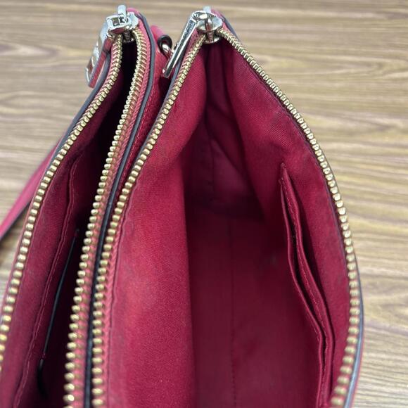 COACH Lyla Double Zip Pocket Crossbody, Strawberry Leather F38273 - Picture 15 of 16